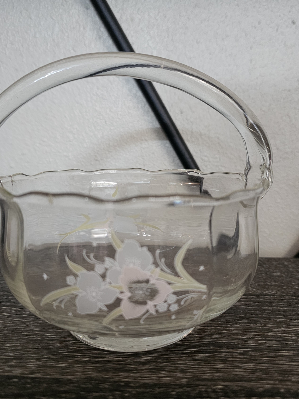 Glass Floral Basket with Flowers